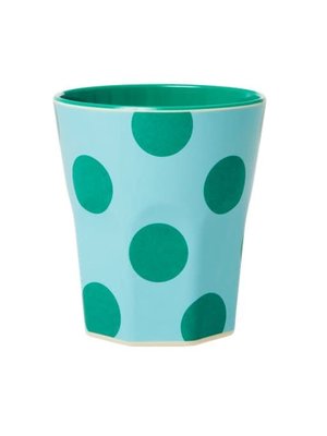 Rice Melamine cup jumbo Mint & Green Dots