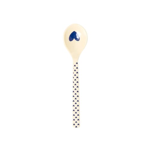 Rice Melamine korte lepel Heart blauw