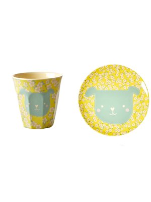 Rice Melamine Kids lunch plate & cup small  Animal - Dog