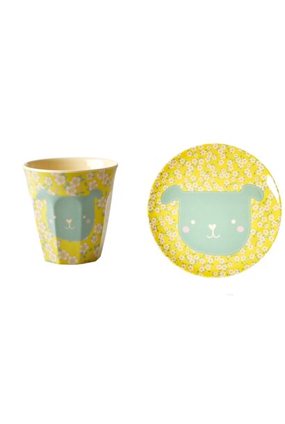 Melamin Kids Lunch Teller & Tasse small  Animal - Dog