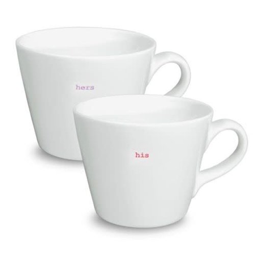 Keith Brymer Jones Bucket Mug set/2 His Hers Keith Brymer Jones Bucket Mug set/2 His Hers
