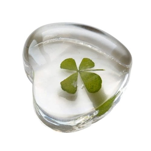 Räder Four leaf clover in glass heart