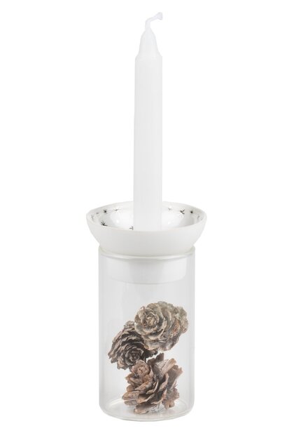 Decoratie glas met kaarshouder Stars