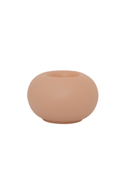 Theelicht houder recycled glas Bubble cameo brown