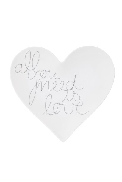 Bord Heart All you need is love - 14x15cm