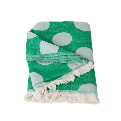 Rice Plaid Mint - Green Dots Rice Plaid Mint - Green Dots