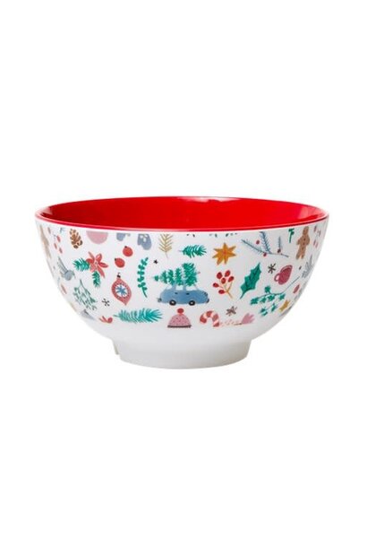 Melamine kom medium All Over Xmas