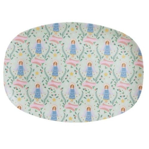 Rice Melamine oval plate Xmas Angel