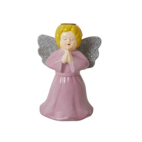 Rice Candlestick Angel large Pink Rice Candlestick Angel large Pink