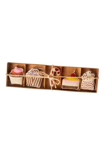 Hanger Kerst decoraties KRAALTJES stof set/5 giftbox