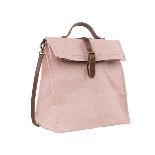 Uashmama Paper Lunch bag with handle quarzo rosa