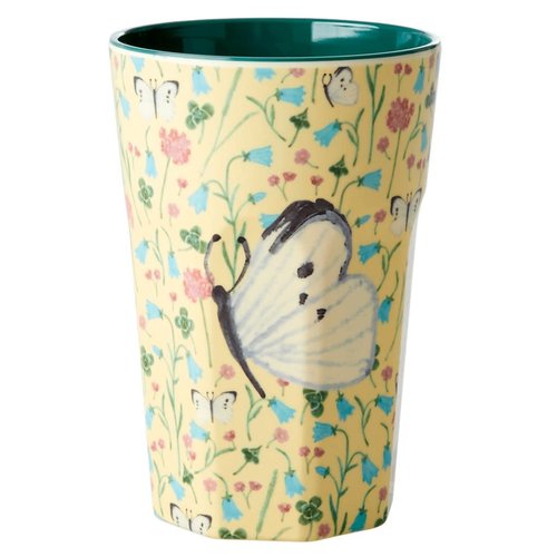 Rice Melamine Tall beker Sweet Butterfly Creme Rice Melamine Tall beker Sweet Butterfly Creme