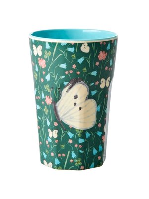Rice MelamineTall beker Sweet Butterfly Green