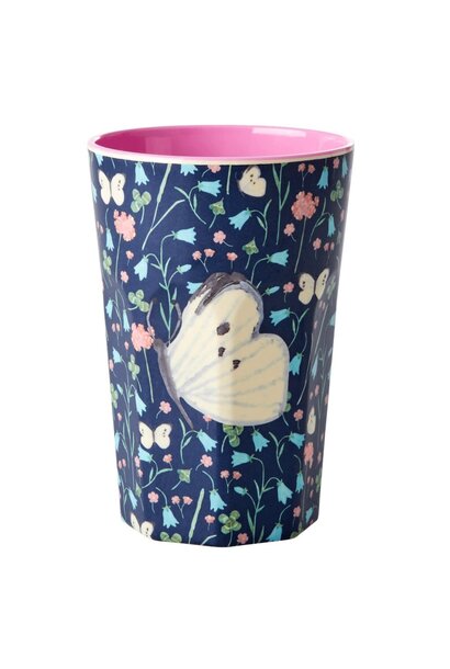 Melamine Tall beker Sweet Butterfly Midnight Blue