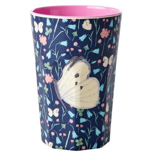 Rice Melamine Tall beker Sweet Butterfly Midnight Blue Rice Melamine Tall beker Sweet Butterfly Midnight Blue