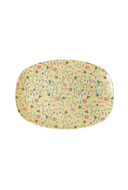 Melamine ovaal bord small Sweet Butterfly Creme