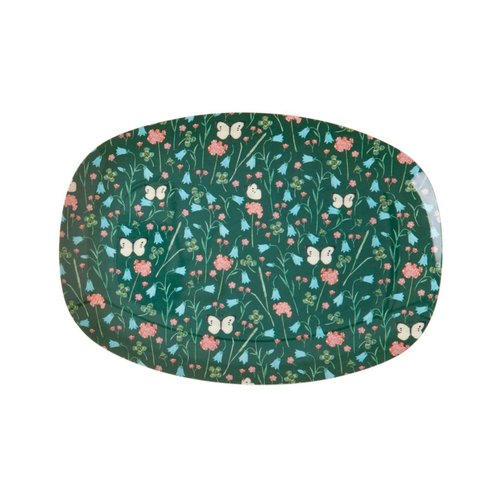 Rice Melamine ovaal bord small Sweet Butterfly Green Rice Melamine ovaal bord small Sweet Butterfly Green