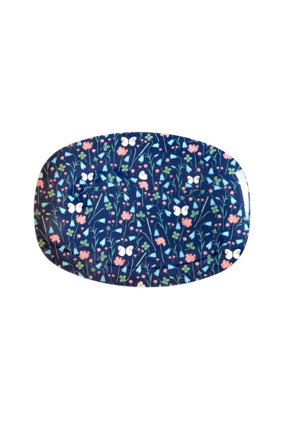 Melamine ovaal bord small Sweet Butterfly Midnight Blue