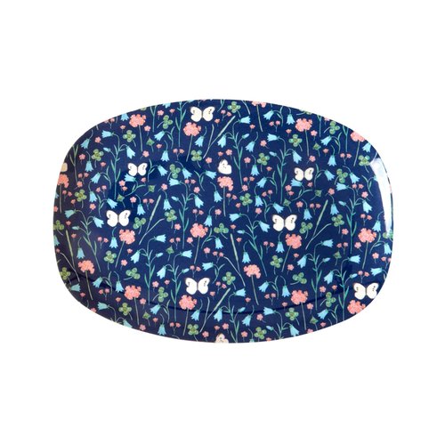 Rice Melamine ovaal bord small Sweet Butterfly Midnight Blue Rice Melamine ovaal bord small Sweet Butterfly Midnight Blue