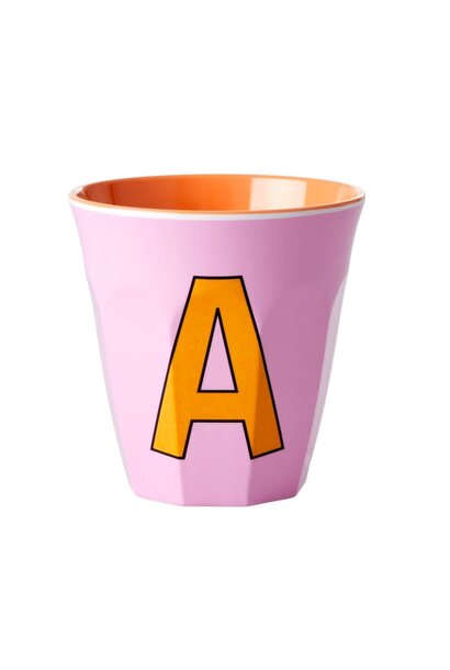 Melamine beker letter A pink