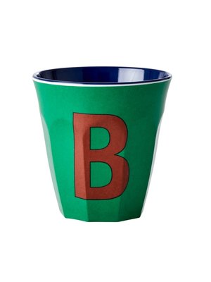 Rice Melamin Tasse mit Buchstabe B forest green