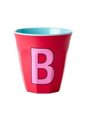 Rice Melamine cup letter B red kiss