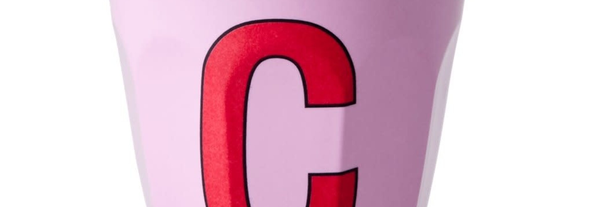 Melamine cup letter C pink