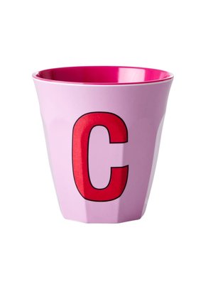 Rice Melamine Tasse mit Buchstabe C pink