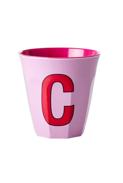 Melamine cup letter C pink