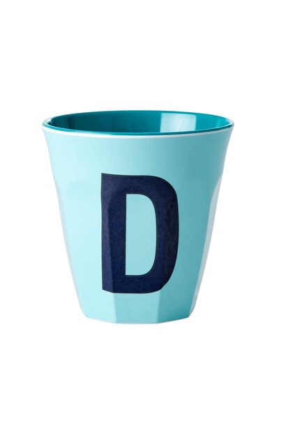Melamine beker letter D mint - multicolor