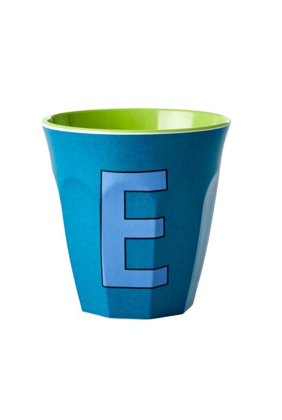Melamine cup letter E emerald green