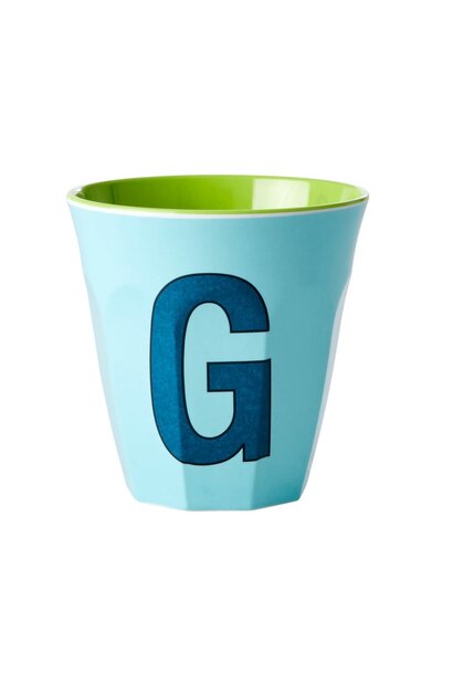 Melamine beker letter G mint - multicolor