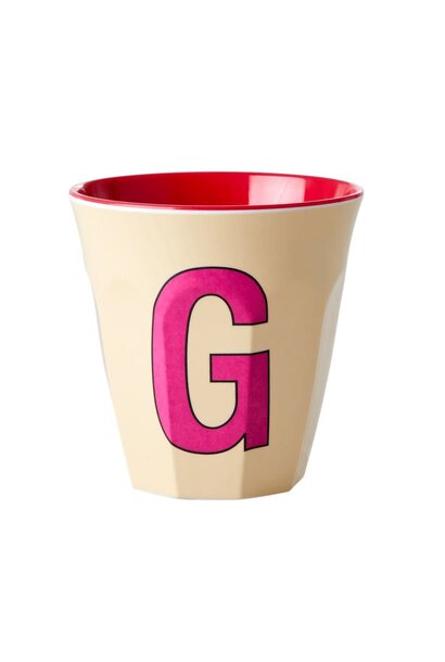 Melamine Tasse mt Buchstabe G pastel yellow