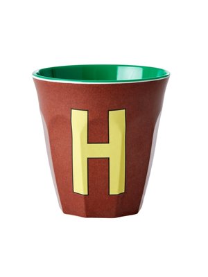 Rice Melamine beker letter H brown