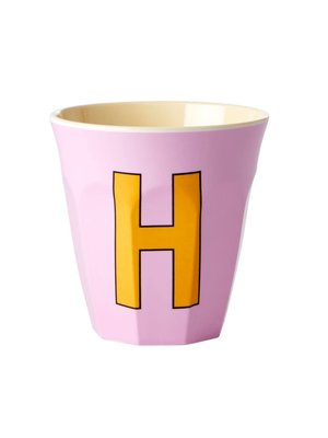 Rice Melamine cup letter H pink