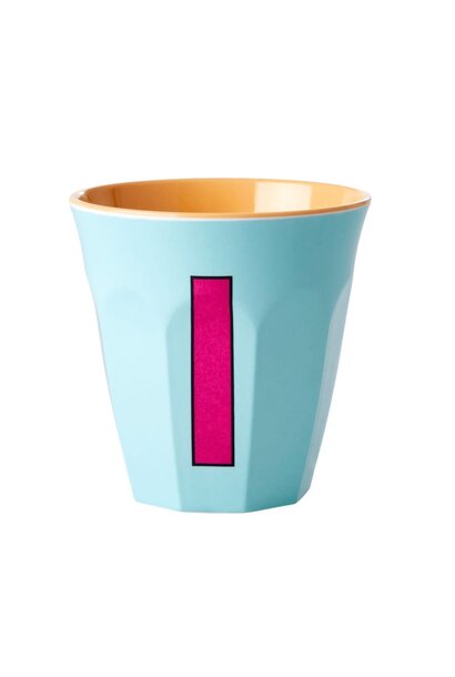 Melamine beker letter I mint - multicolor