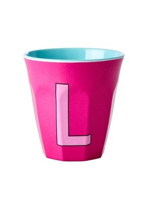 Rice Melamine beker letter L fuchsia