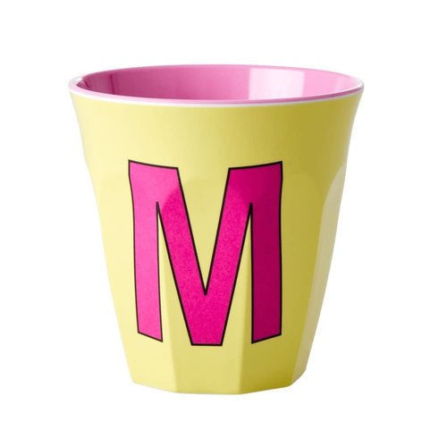 Rice Melamine beker letter M yellow