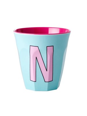 Rice Melamine beker letter N mint