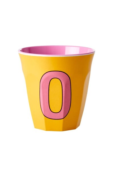 Melamine beker letter O yellow