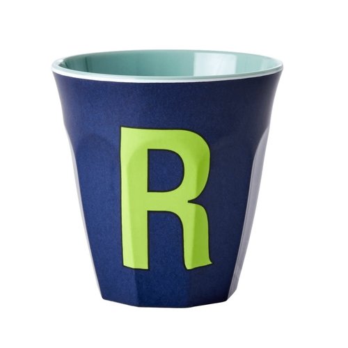 Rice Melamine beker letter R dark blue