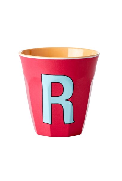 Melamine beker letter R red kiss