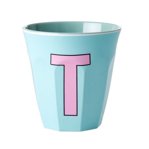 Rice Melamine cup letter T mint