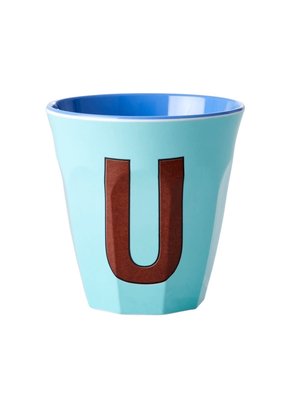 Rice Melamine beker letter U mint