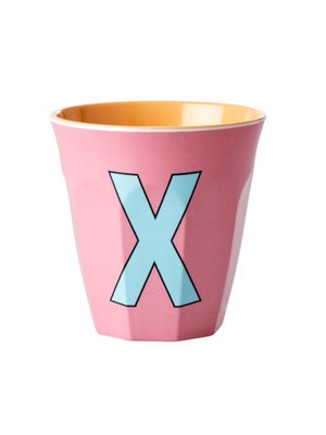 Rice Melamine cup letter X dark powder