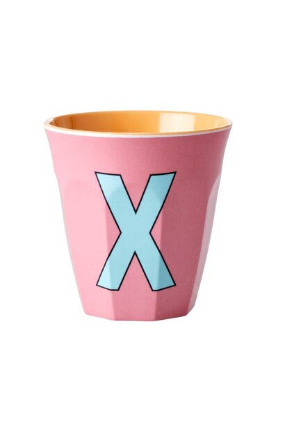 Melamine cup letter X dark powder