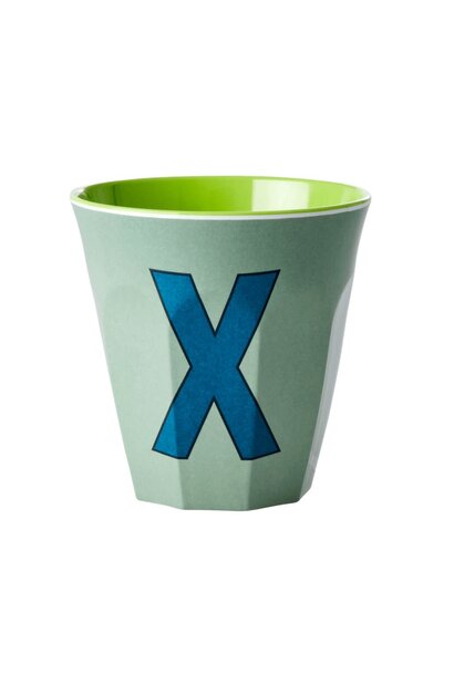 Melamine cup letter X khaki