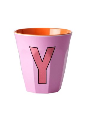 Rice Melamine beker letter Y pink