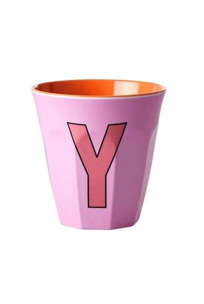 Melamin Tasse mit Buchstabe Y pink