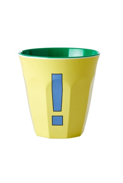 Melamine beker Exclamation Mark yellow